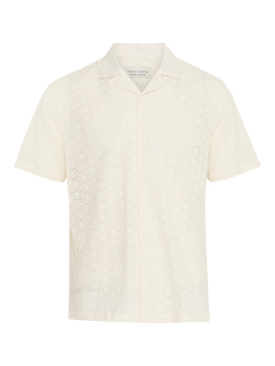 Casual Friday Logan Broderie Anglaise Resort Short Sleeve Shirt, White, White