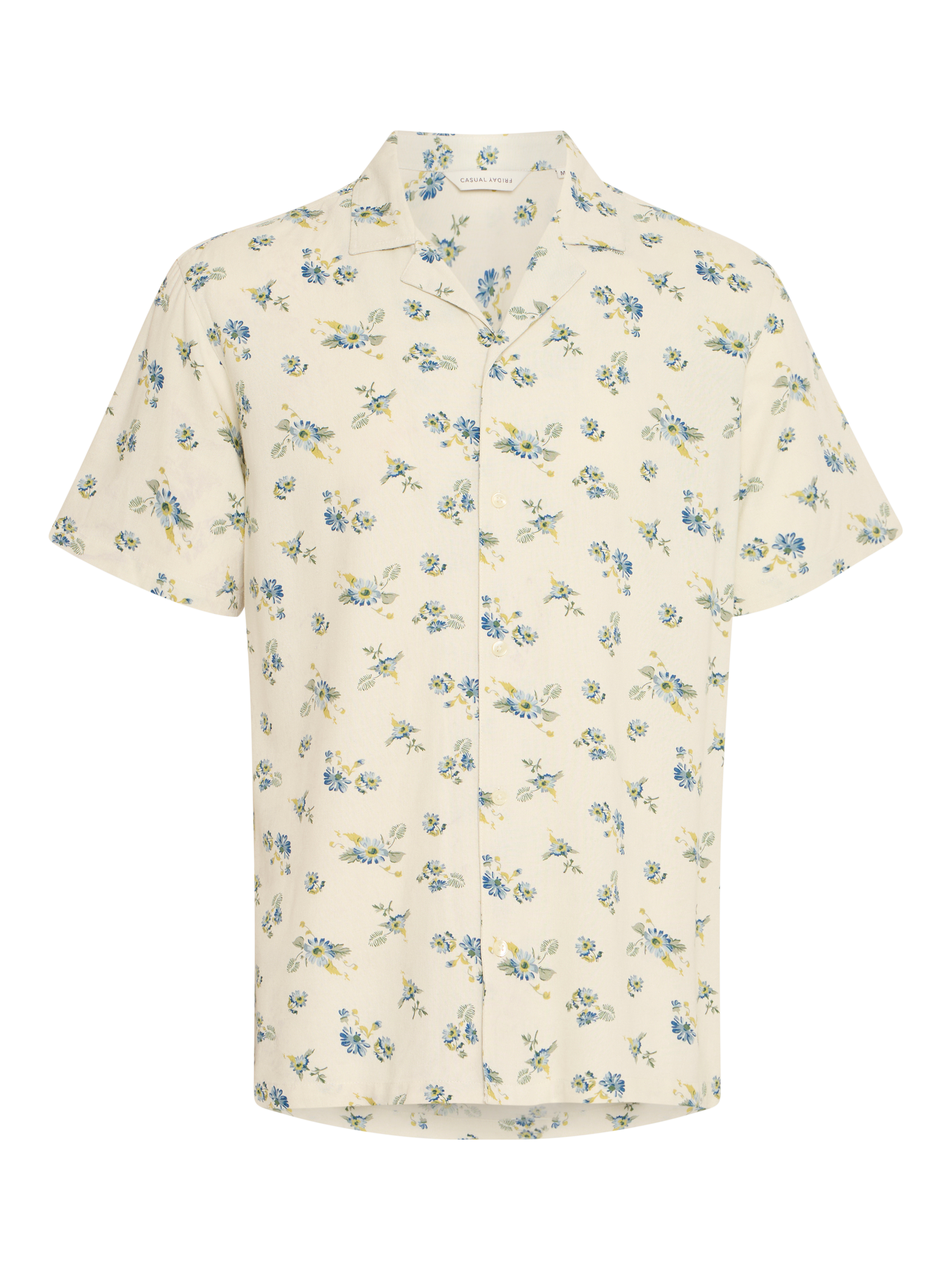 Product image 1 of 3, which shows Casual Friday Walker Linen Blend Regular Fit Floral Shirt, Egret, S