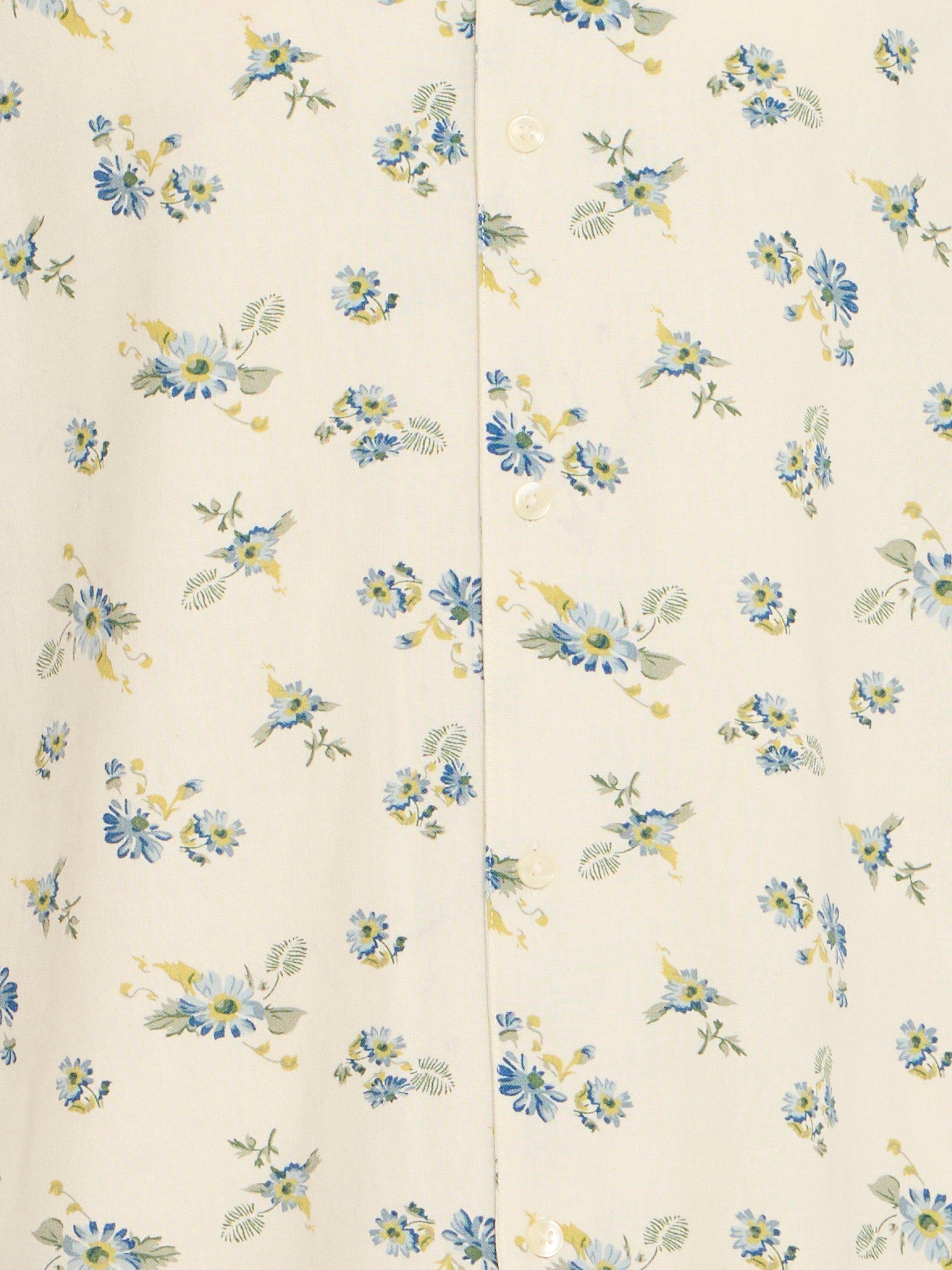 Product image 3 of 3, which shows Casual Friday Walker Linen Blend Regular Fit Floral Shirt, Egret, S