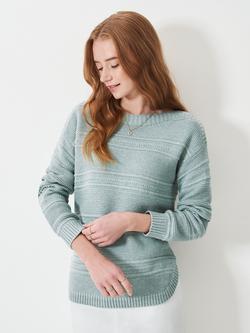Crew Clothing Tali Stripe Stitch Jumper, Light Green