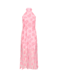 ICHI Ihxsaga Floral Halterneck Midi Dress, Mid Pink