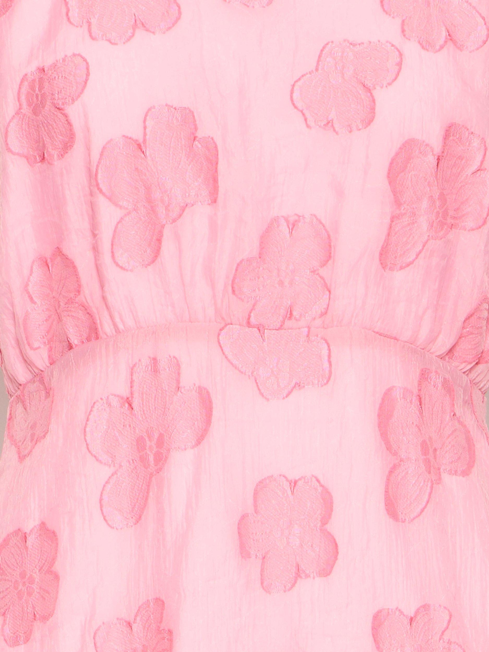 Product image 3 of 3, which shows ICHI Ihxsaga Floral Halterneck Midi Dress, Mid Pink, 8