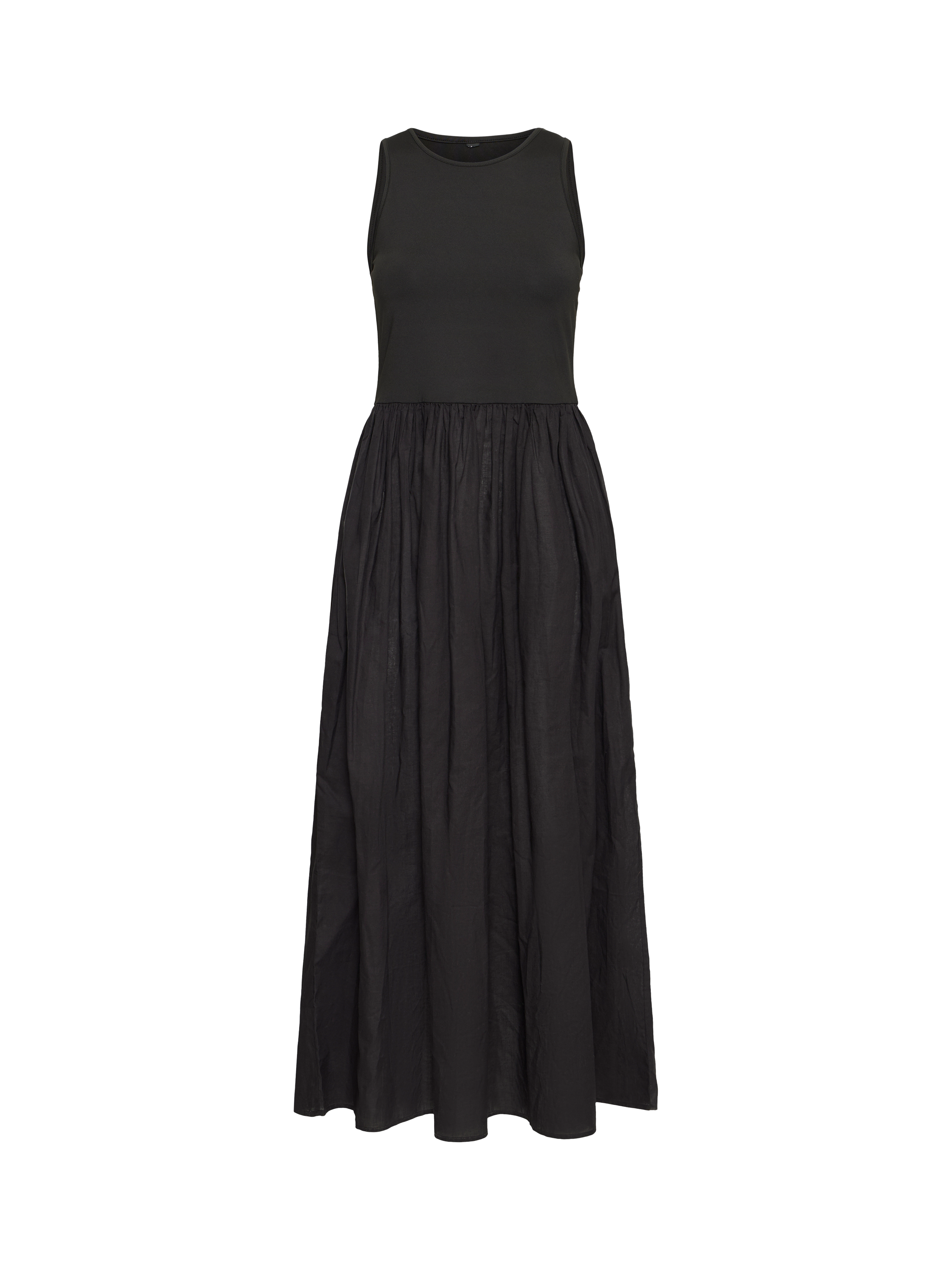 Product image 1 of 3, which shows ICHI Ihxalma Sleeveless A-Line Midi Dress, Black, L