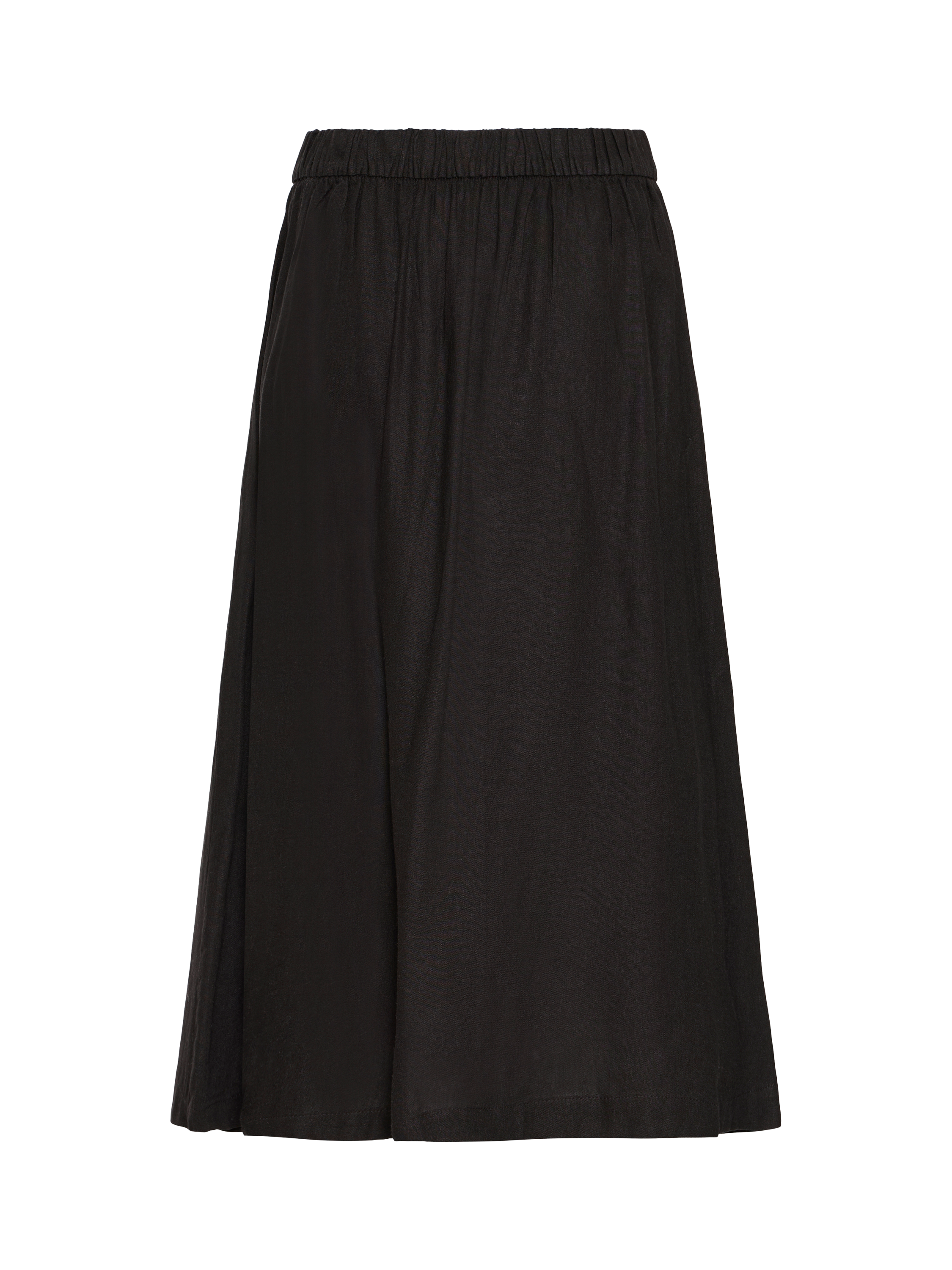 Product image 2 of 3, which shows ICHI Ihlinno Linen Blend Midi Skirt, Black, 8