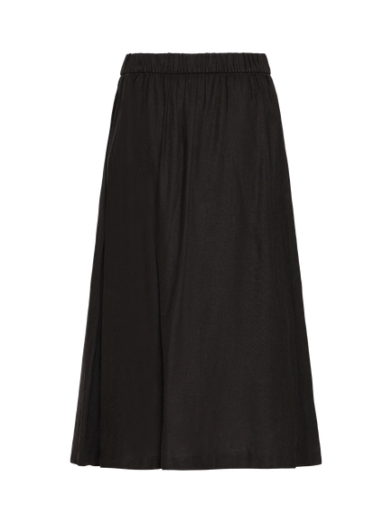 ICHI Ihlinno Linen Blend Midi Skirt, Black - view 2, Black