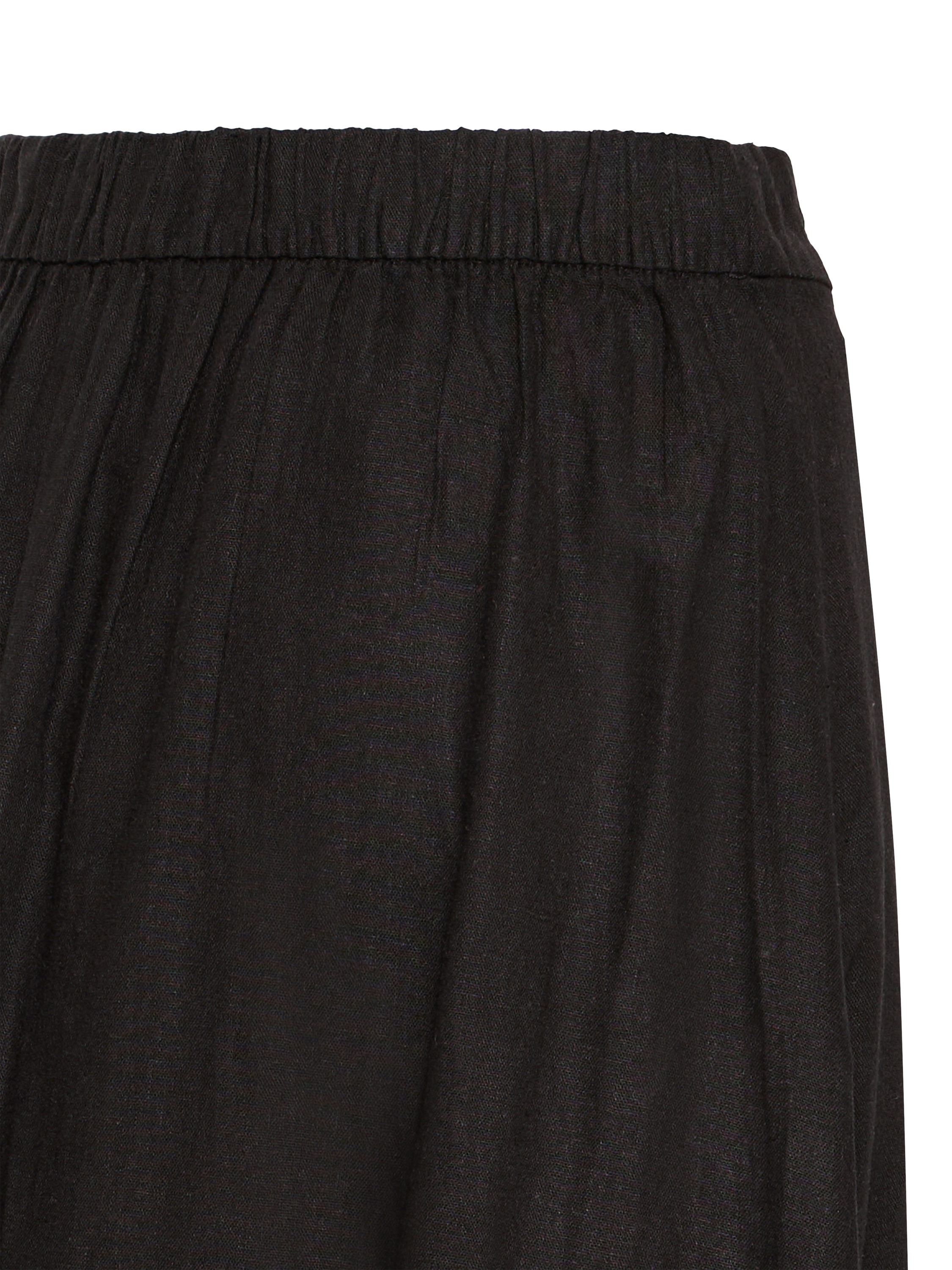 Product image 3 of 3, which shows ICHI Ihlinno Linen Blend Midi Skirt, Black, 8