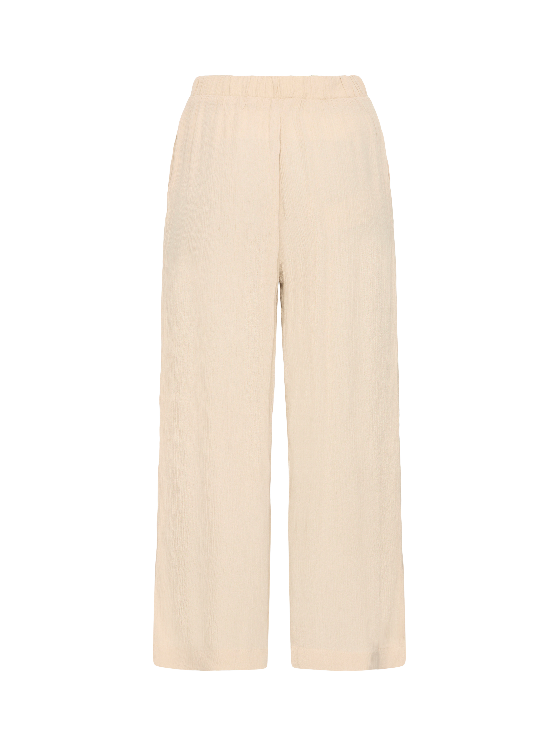 Product image 6 of 7, which shows ICHI Ihmarrakech Elasticated Waist Cropped Wide Leg Trousers, Oxford Tan, XXL