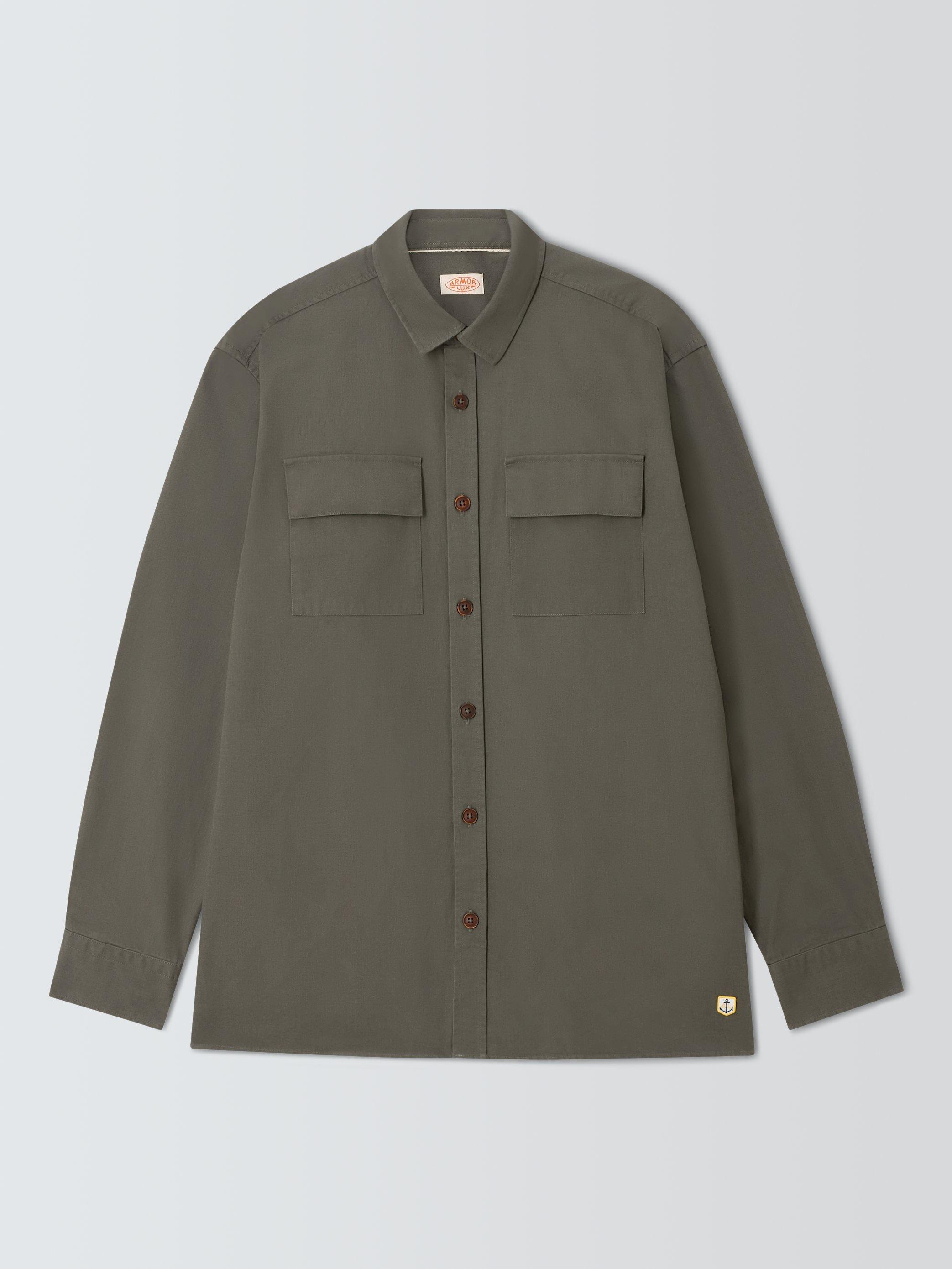 Product image 4 of 6, which shows Armor Lux Cotton Regular Fit Flannel Overshirt, Chiméra, L