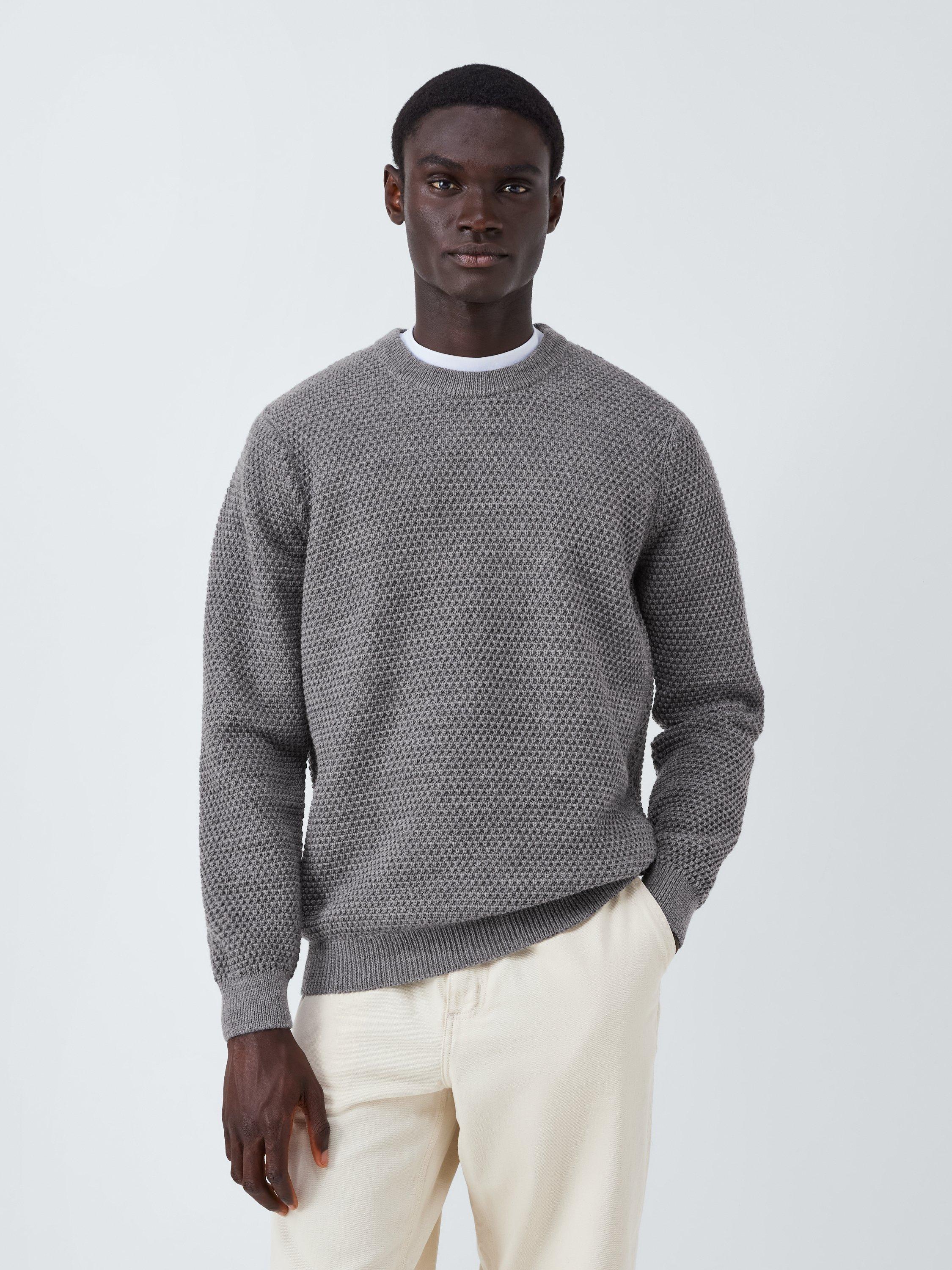 Armor Lux Cotton Textured Crew Neck Sweater, Misty Grey