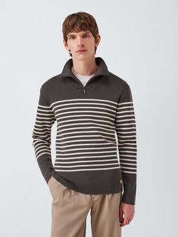 Armor Lux Striped Zip Neck Jersey Top, Chiméra, Chiméra