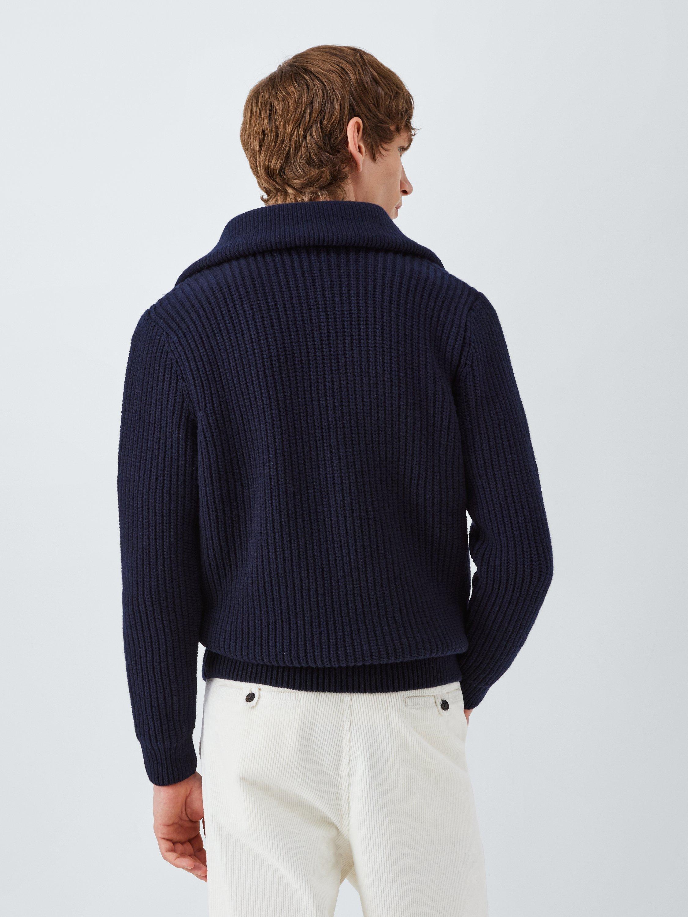Product image 2 of 6, which shows Armor Lux Wool-Blend Quarter-Zip Jumper, Navire, S