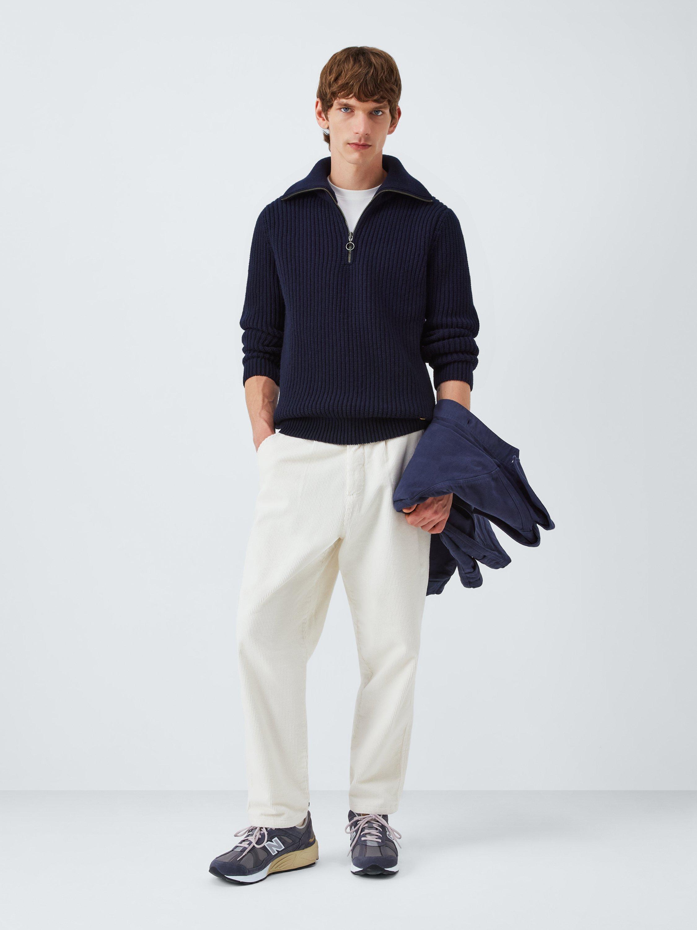 Product image 3 of 6, which shows Armor Lux Wool-Blend Quarter-Zip Jumper, Navire, S