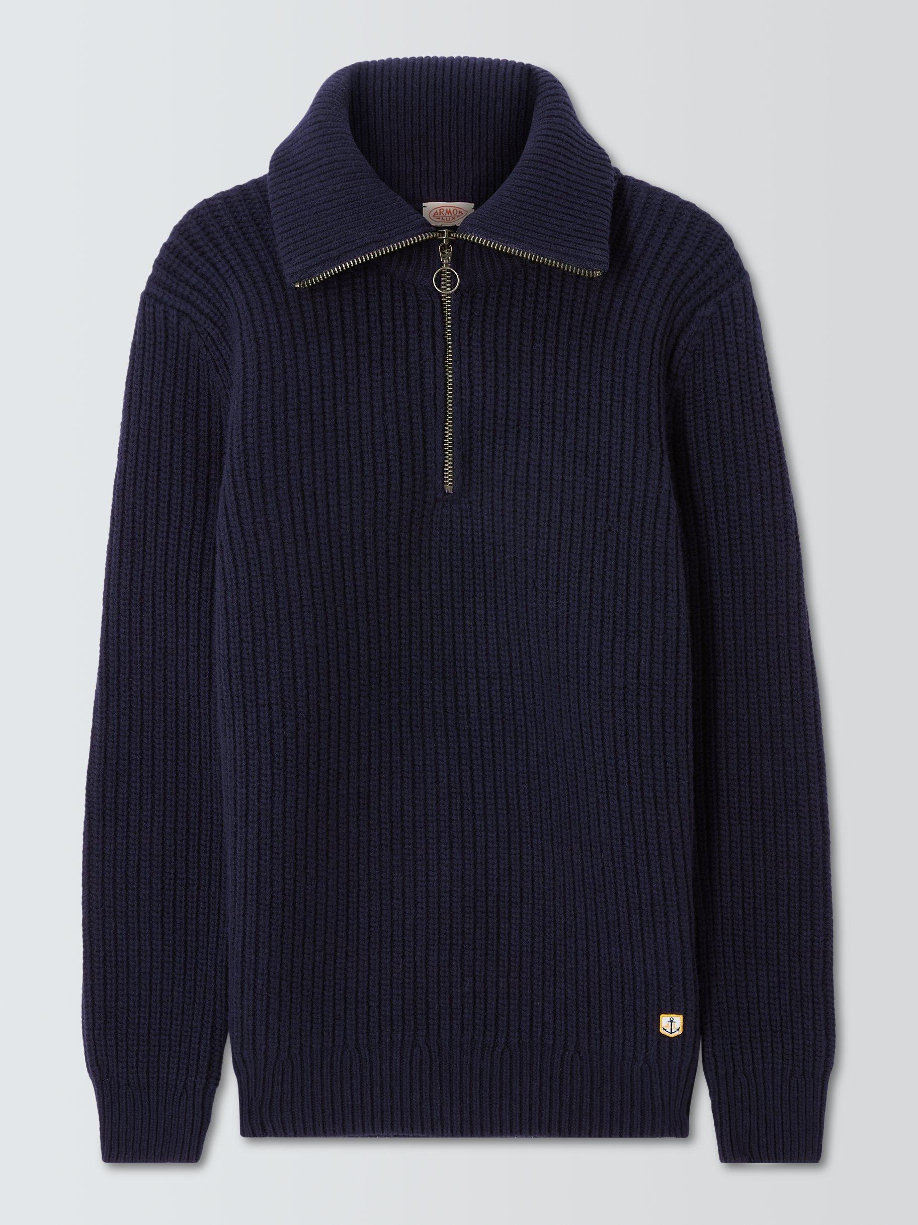 Product image 4 of 6, which shows Armor Lux Wool-Blend Quarter-Zip Jumper, Navire, S