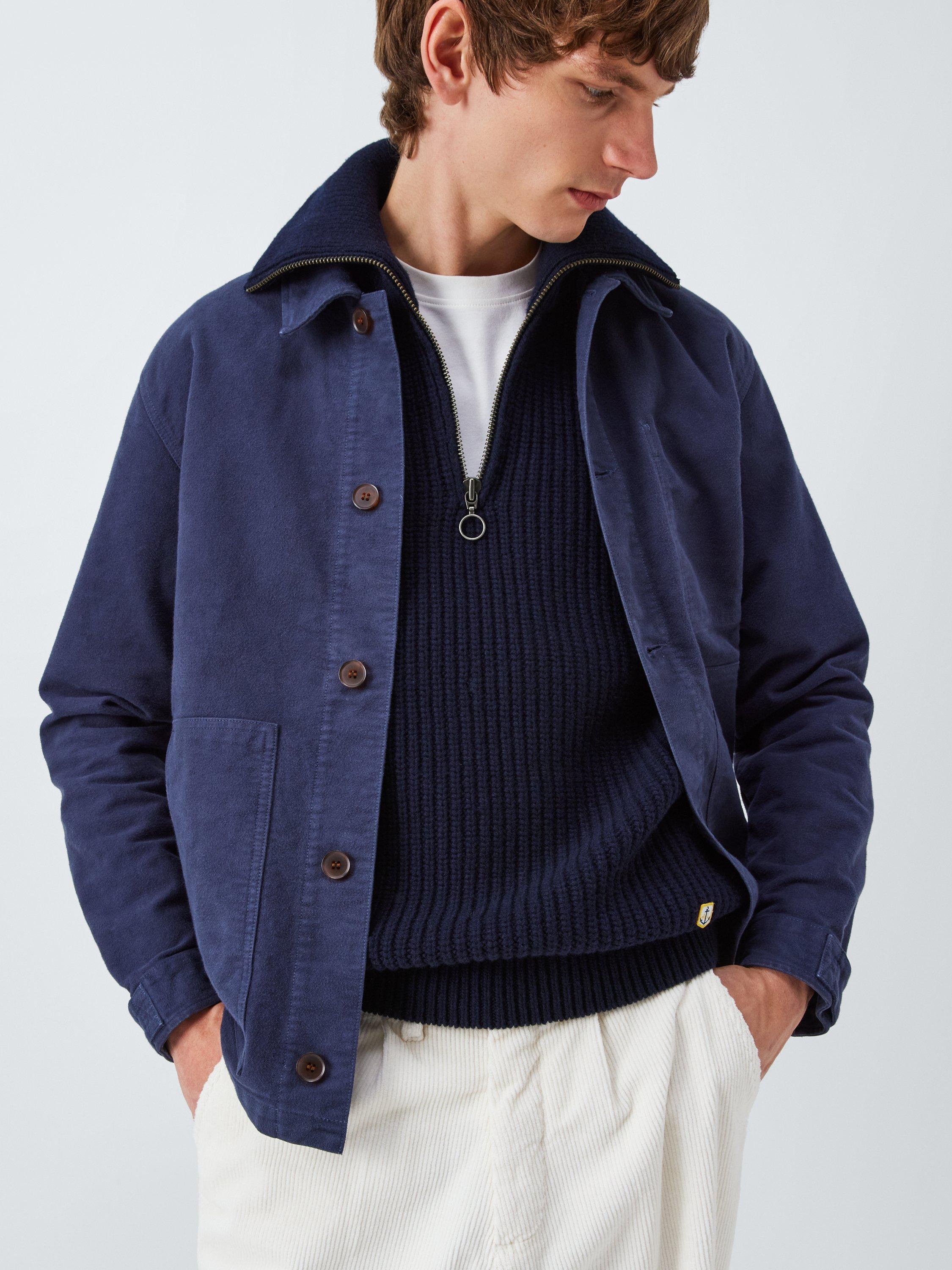 Product image 6 of 6, which shows Armor Lux Wool-Blend Quarter-Zip Jumper, Navire, S