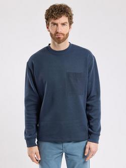 Armor Lux Cotton Logo Sweatshirt, Navy, Misty Grey