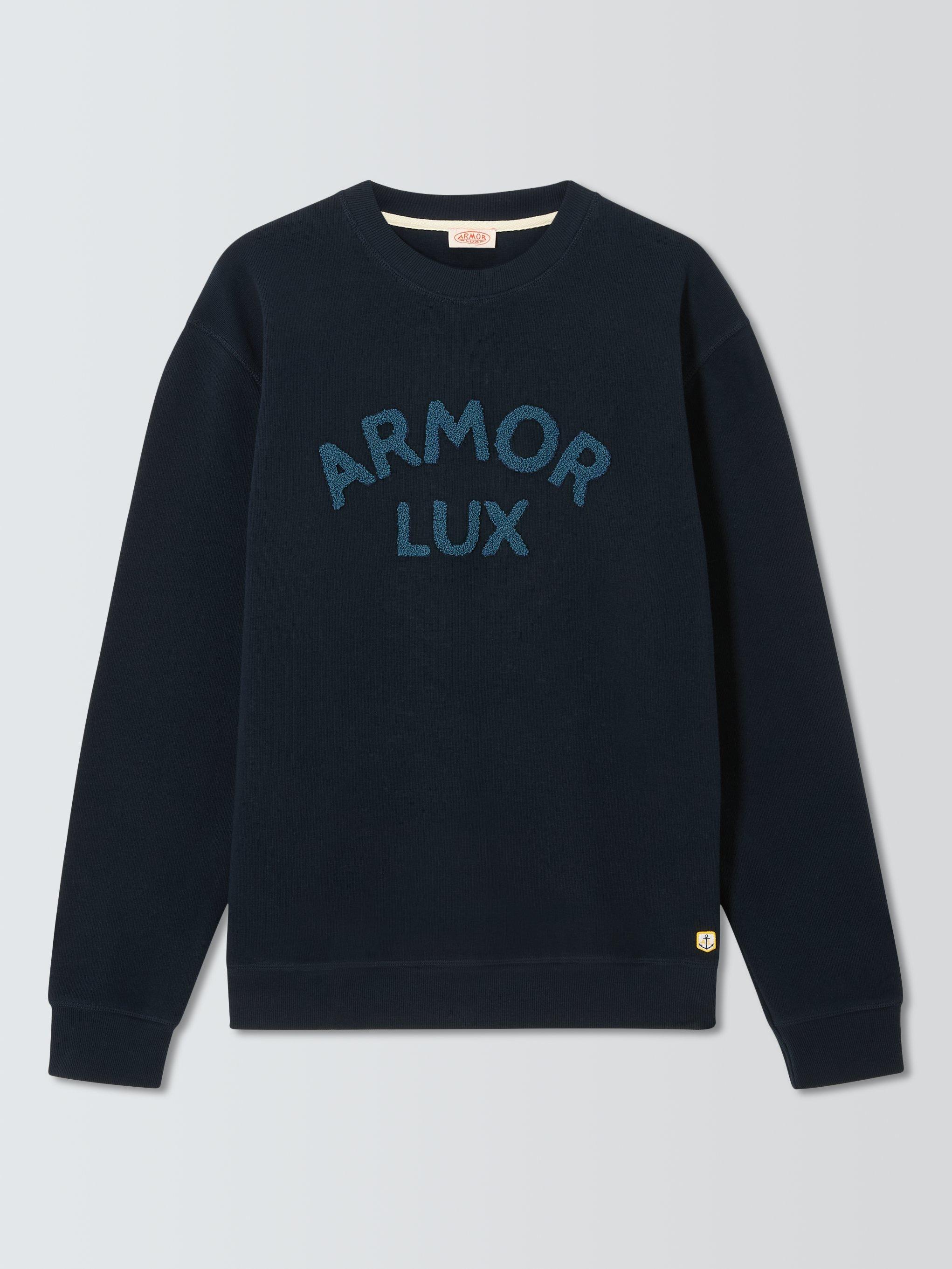 Product image 4 of 6, which shows Armor Lux Cotton Terry Logo Sweatshirt, Navire, M