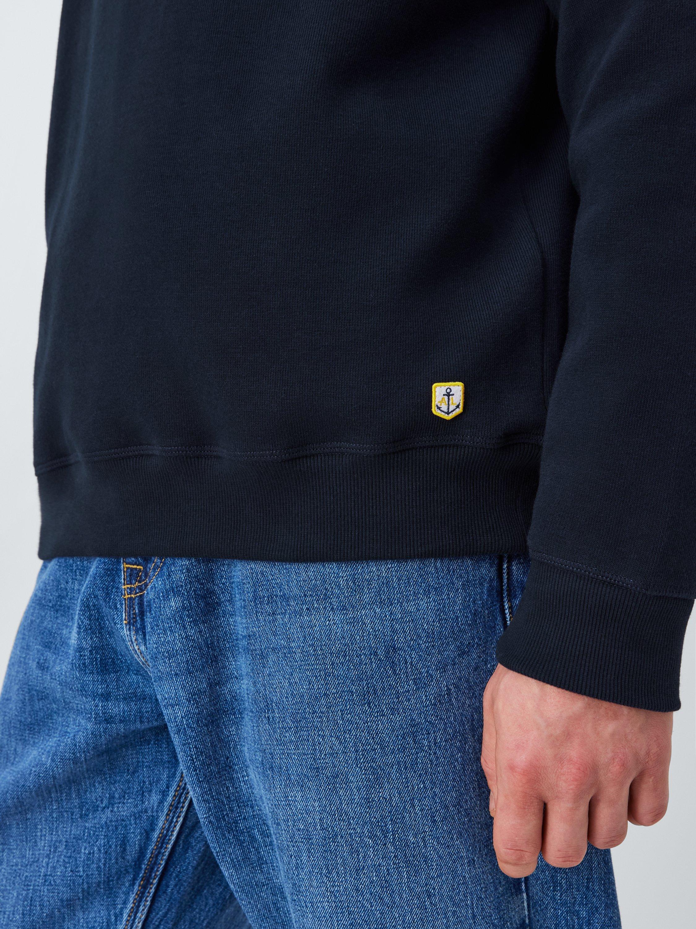 Product image 6 of 6, which shows Armor Lux Cotton Terry Logo Sweatshirt, Navire, M