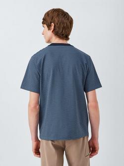 Armor Lux Cotton Regular Fit Short Sleeve Stripe Pocket T-Shirt, Marine Deep - view 2, Marine Deep
