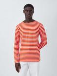 Armor Lux Cotton Regular Fit Long Sleeve Stripe Sailor T-Shirt, Paprika H25