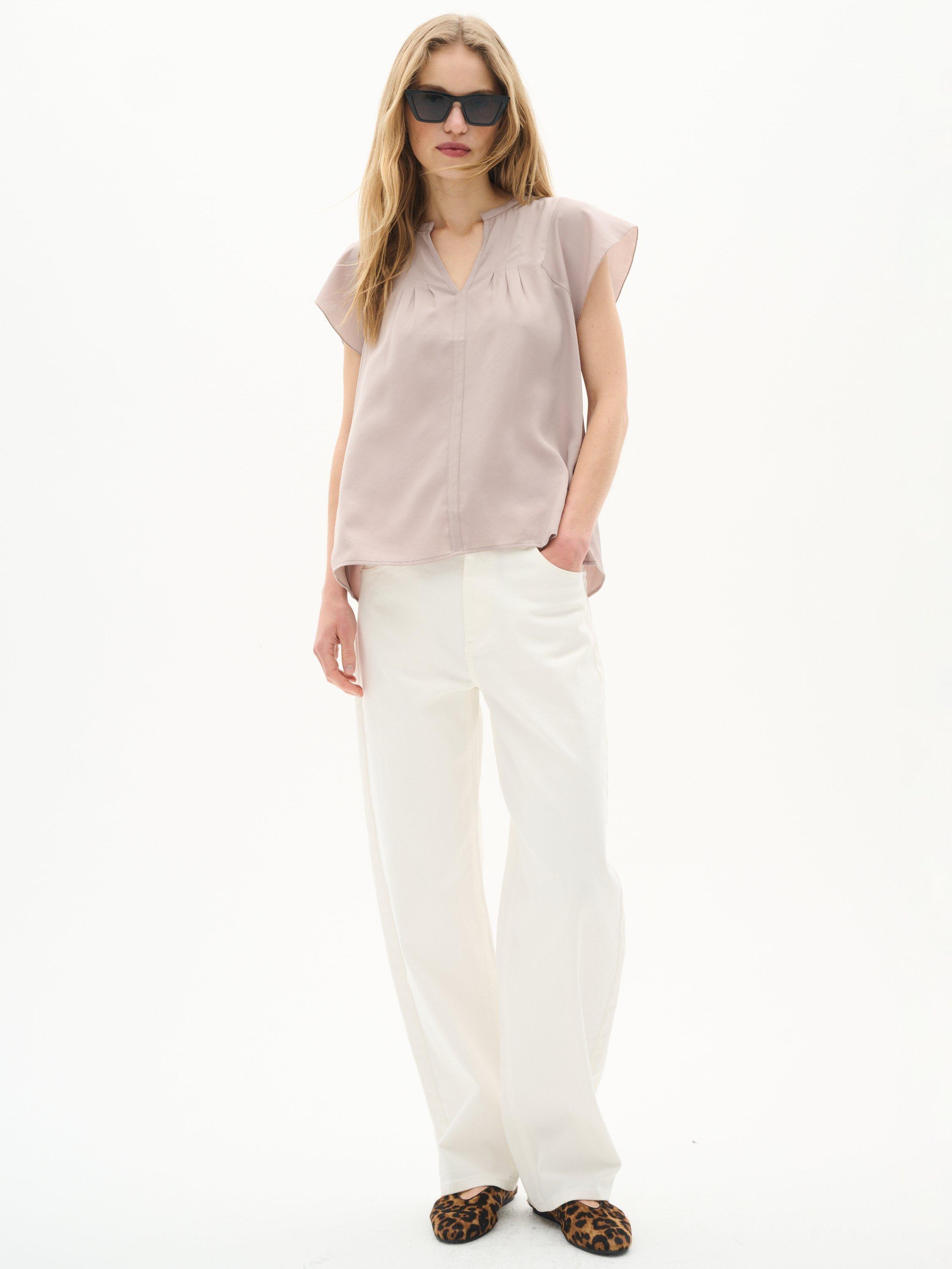 Product image 3 of 6, which shows InWear Cidenza Notch Neck Top, Stone, 14