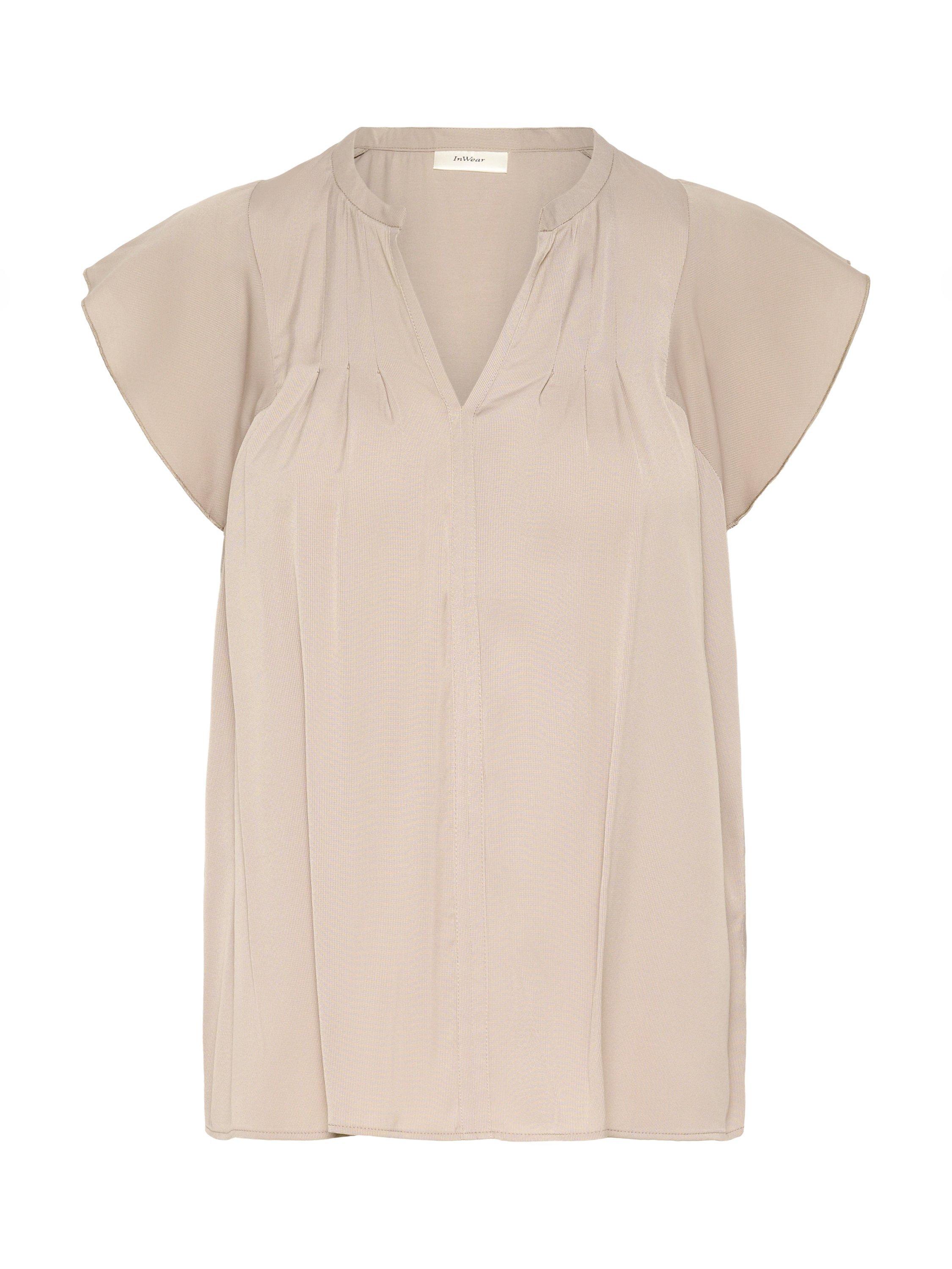 Product image 5 of 6, which shows InWear Cidenza Notch Neck Top, Stone, 14
