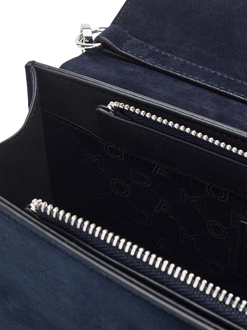 Product image 4 of 4, which shows Moda in Pelle Livelia Suede Clutch Bag, Navy