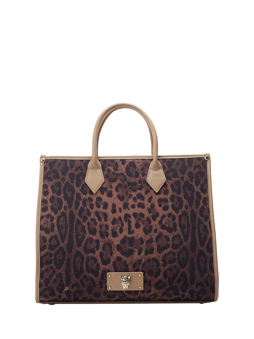 Moda in Pelle Slyvie Leopard Print Tote Bag, Multi