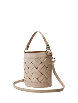 Moda in Pelle Trelly Faux Leather Bucket Bag - view 2, Off White