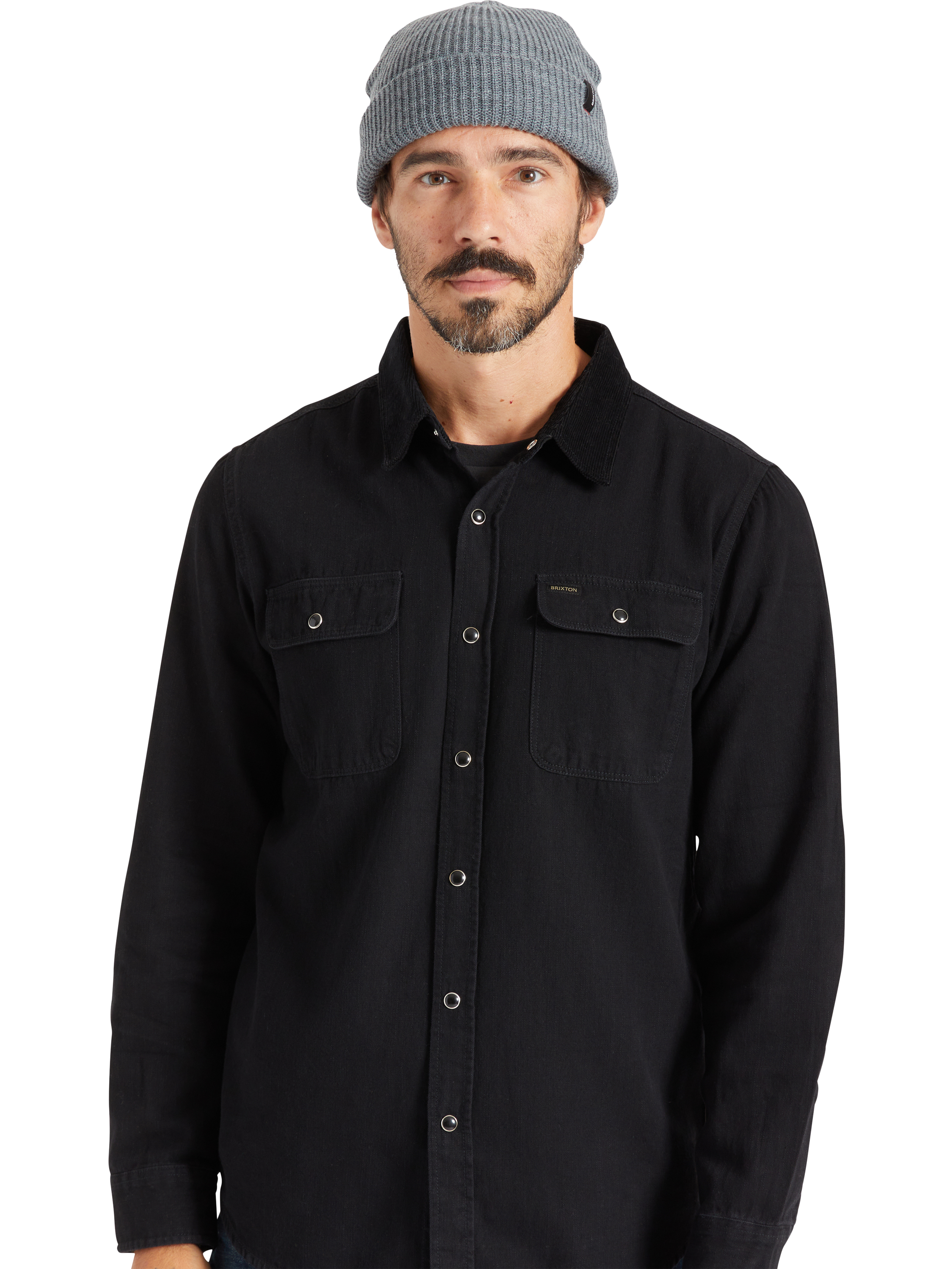 Product image 1 of 4, which shows Brixton Heist Fisherman Beanie, Heather Grey, One Size