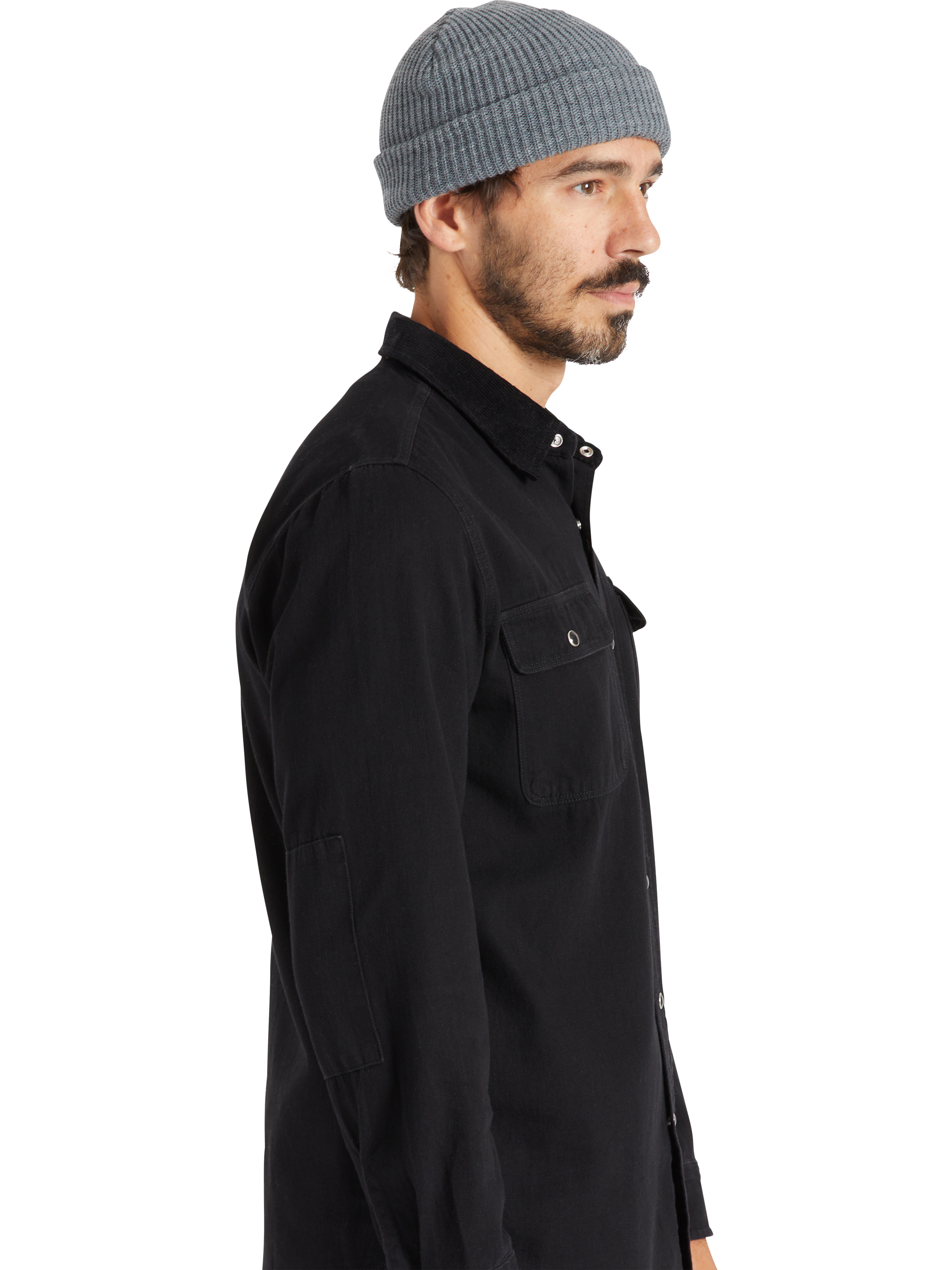 Product image 2 of 4, which shows Brixton Heist Fisherman Beanie, Heather Grey, One Size