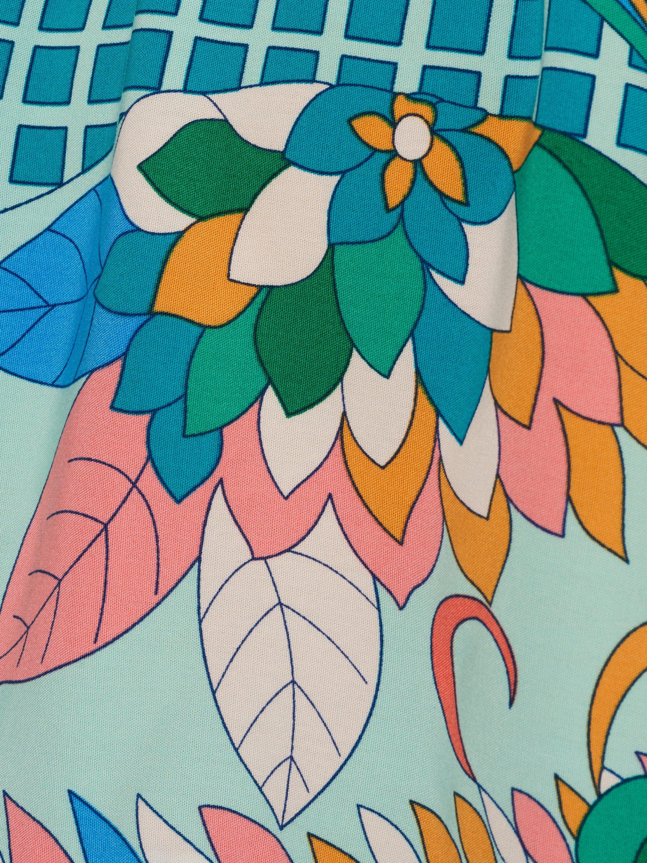 Product image 7 of 7, which shows Adrianna by Adriana Papell Floral Flounce Hem Mini Dress, Mint/Multi, 6