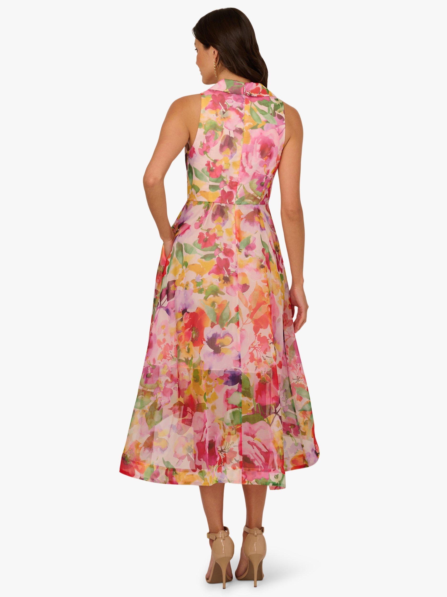 Product image 2 of 6, which shows Adrianna Papell Floral Organza High-Lo Dress, Pink/Multi, 16