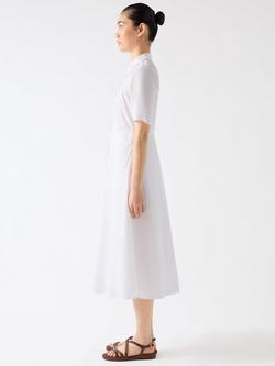 L.K.Bennett Grace Embroidered Midi Shirt Dress - view 2, White