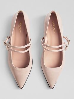 L.K.Bennett Lulu Leather Ballerina Pumps, Taupe - view 2, Taupe