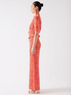 L.K.Bennett Sophie Abstract Top, Red/White - view 2, Red/White