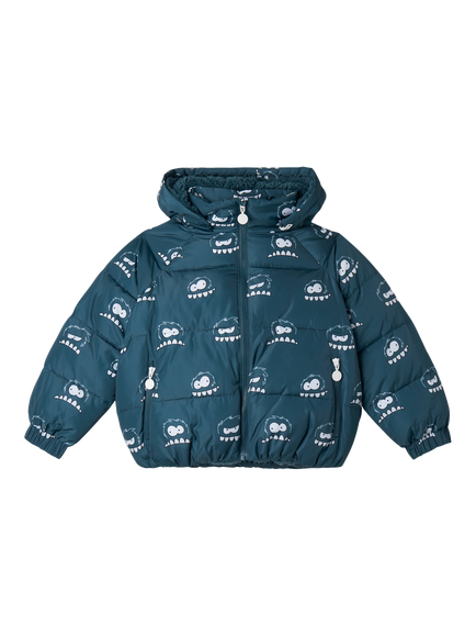 Stella McCartney Kids Kids' Yeti Face Puffer Jacket, Ottanio/Multi