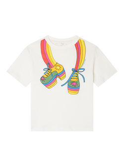 Stella McCartney Kids Cotton Jersey Psycadelic Skate T-Shirt, Ivory, Ivory
