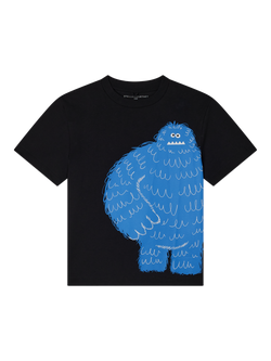 Stella McCartney Kids Cotton Jersey Giant Yeti T-Shirt, Black, Black