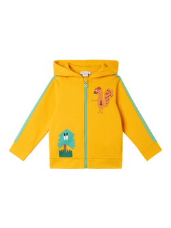 Stella McCartney Kids Kids' Cotton Fleece Squirrel & Tree Zip Up Hoodie, Giallo