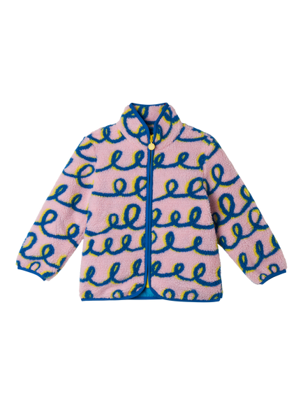 Stella McCartney Kids Kids' Fleece Swiggle Teddy Coat Jacket, Rosa/Multi