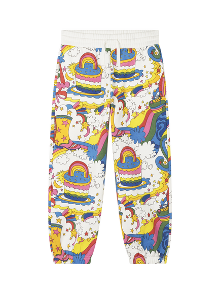 Stella McCartney Kids Kids' Cotton Psychedelic Joggers, Avorio/Multi