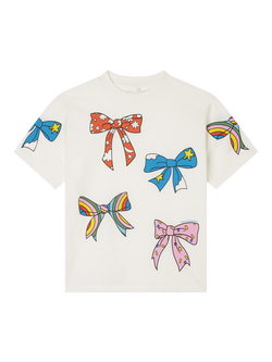 Stella McCartney Kids Kids' Cotton Bow T-shirt, White