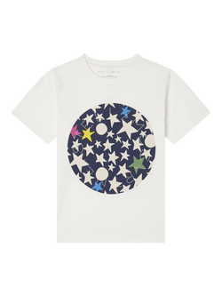 Stella McCartney Kids Cotton Jersey Star Print T-Shirt, White, White