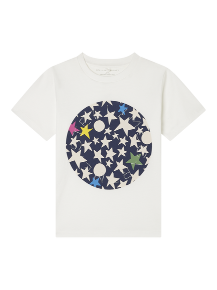 Stella McCartney Kids Cotton Jersey Star Print T-Shirt, White, White