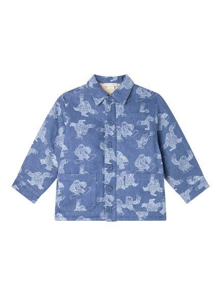 Stella McCartney Kids Kids' Cotton Denim Dancing Yeti Jacket, Blue/Bianco