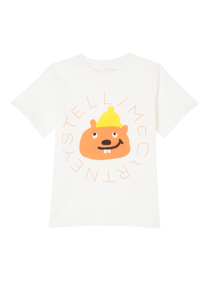 Stella McCartney Kids Squirrel Print Cotton Jersey T-Shirt, Ivory, Ivory