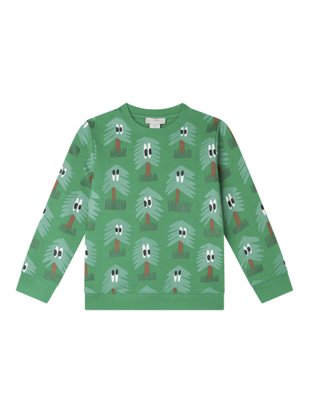Stella McCartney Kids Kids' Cotton Fleece Tree Sweatshirt, Verde/Multicolour