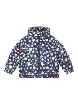 Stella McCartney Kids Star Puffer Jacket, Blu/Multi, Blu/Multi
