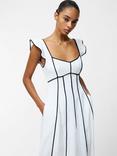 French Connection Ariette Flared Dress, White/Multi