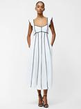 French Connection Ariette Flared Dress, White/Multi